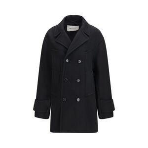 Ami Paris Women Virgin Wool Short Caban Coat